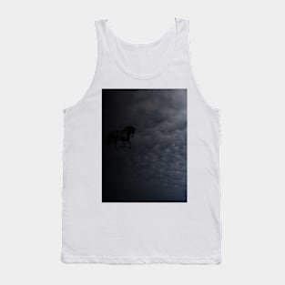 Fairy black horse galloping in clouds Tank Top